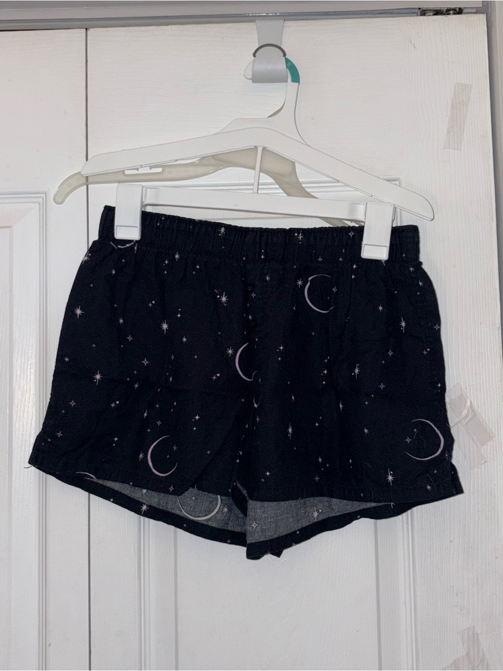 Women's Black Lunar-Print Sleep Shorts